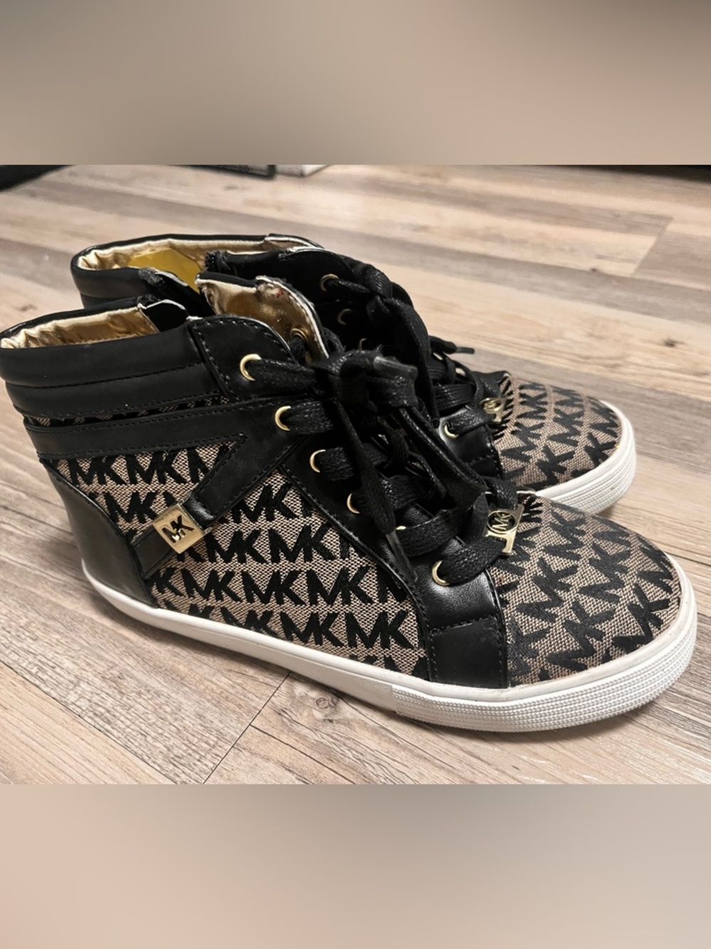 Michael Kors Girls' Black Logo High-Top Sneakers